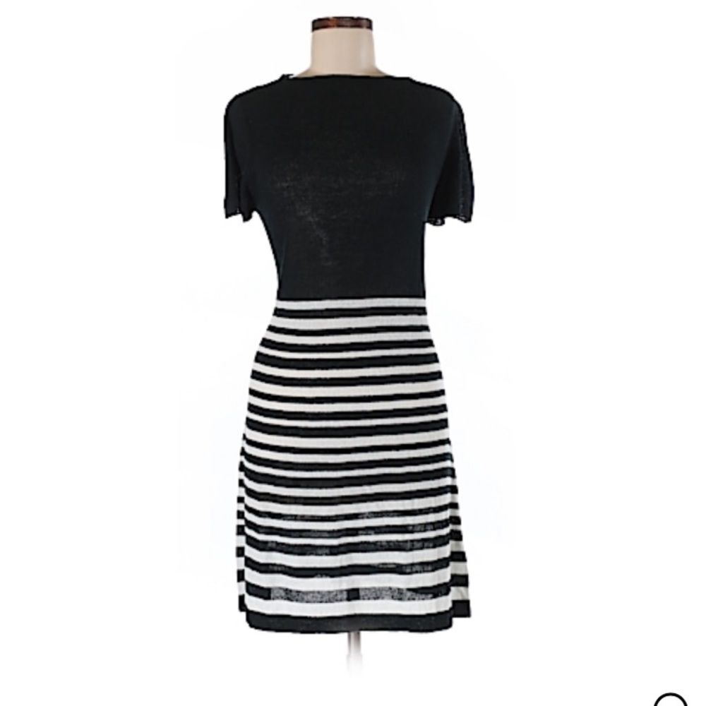Ravel Women's Knit Dress Black & White Lightweight Size Small NWT